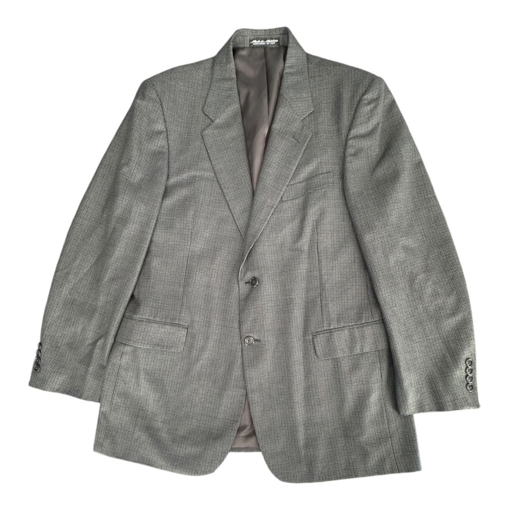 Kilburne and Finch Blazer Mens 42L Gray Wool Blend Check Plaid Sport Coat Jacket
